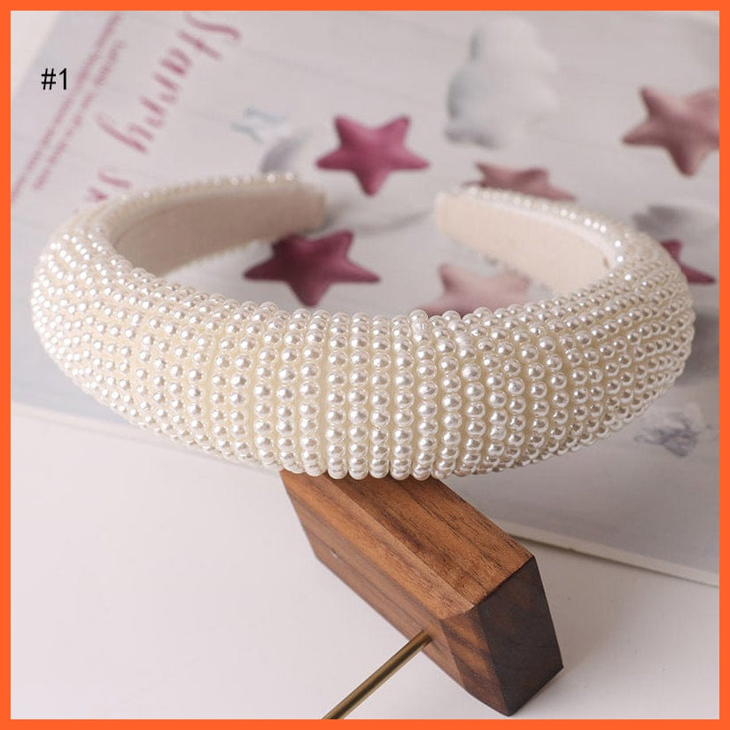 whatagift.com.au Headband TS2053-3 / China Hair Hoop women hairbands | Sweet Beaded Pearl Hair Accessories