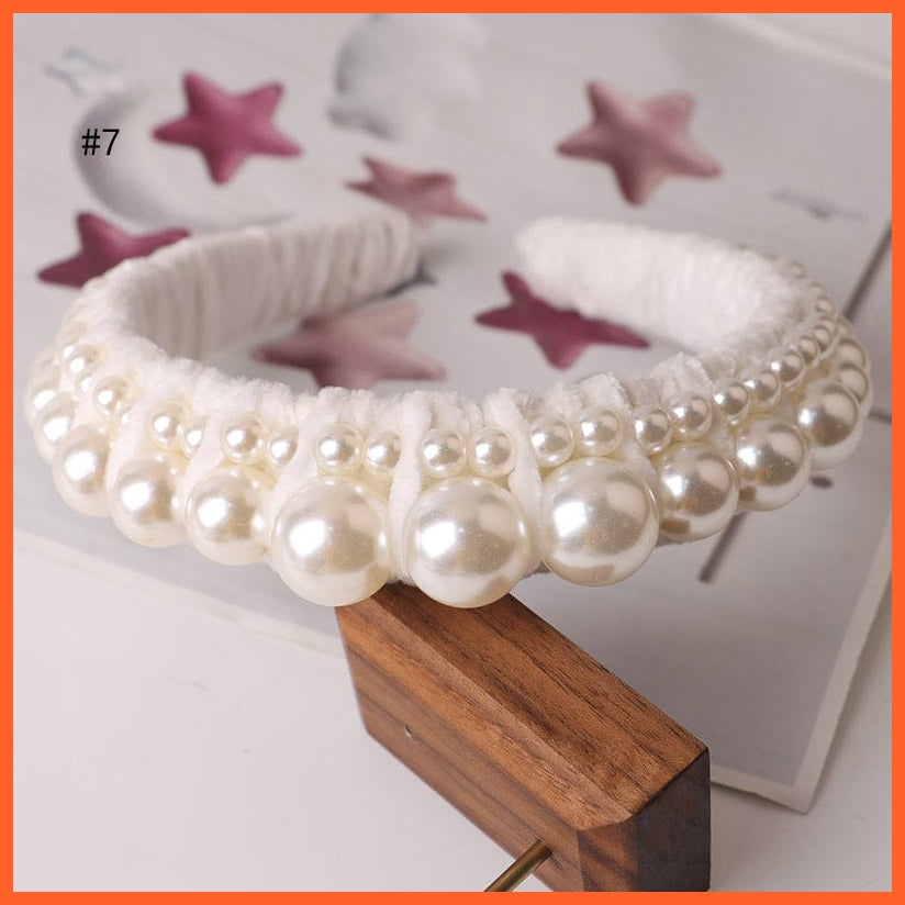 whatagift.com.au Headband TS2053-7 / China Hair Hoop women hairbands | Sweet Beaded Pearl Hair Accessories
