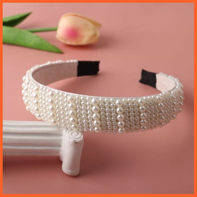 whatagift.com.au Headband TS2053-9 / China Hair Hoop women hairbands | Sweet Beaded Pearl Hair Accessories