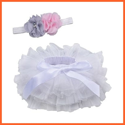 whatagift.com.au Headband white / 3T Baby Girls Infant Newborn 2pcs Rainbow Short Skirts | Headband Set Tutu Skirts
