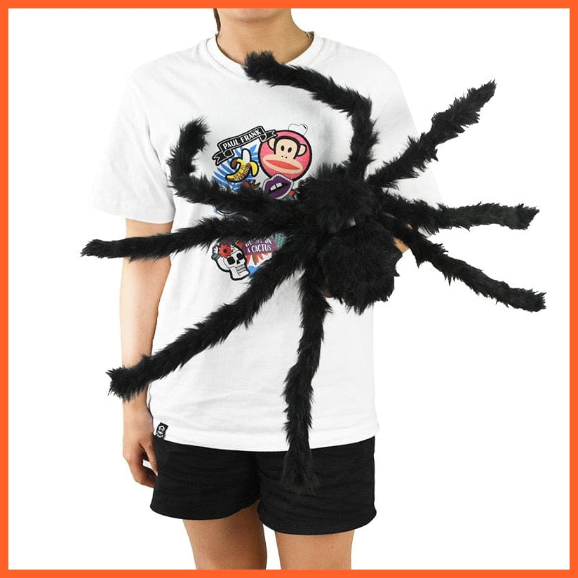 whatagift.com.au Horror Giant Black Plush Spider Halloween Party Decoration Props