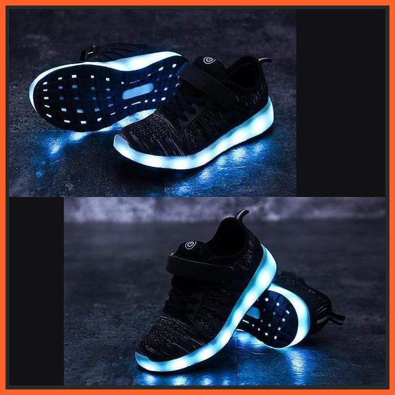 Black Casual Led Rechargeable Shoes With Easy Strap On | whatagift.com.au.