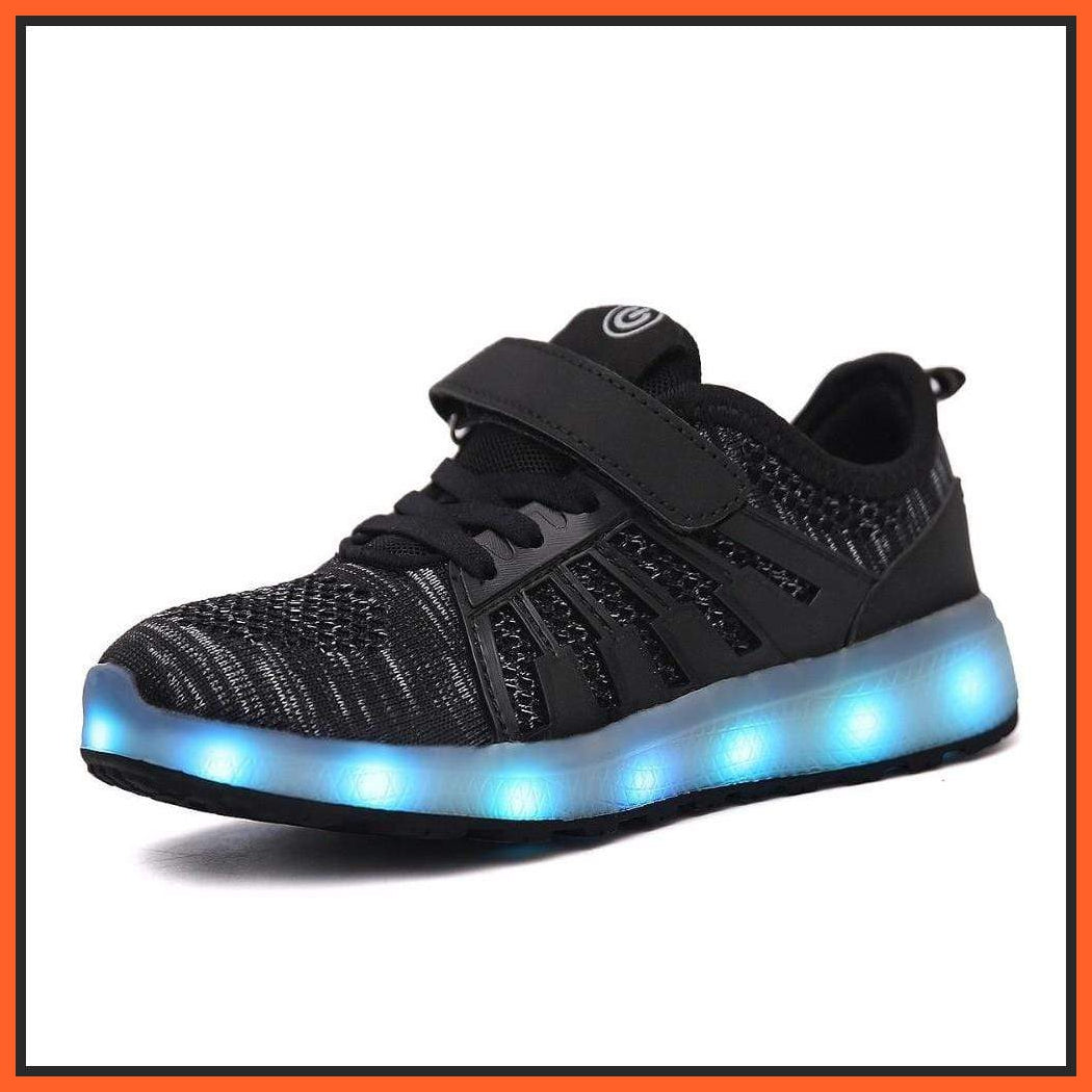 Black Casual Led Rechargeable Shoes With Easy Strap On | whatagift.com.au.