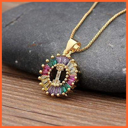 Multi Color Gold Plated Pendant & Necklace | whatagift.com.au.