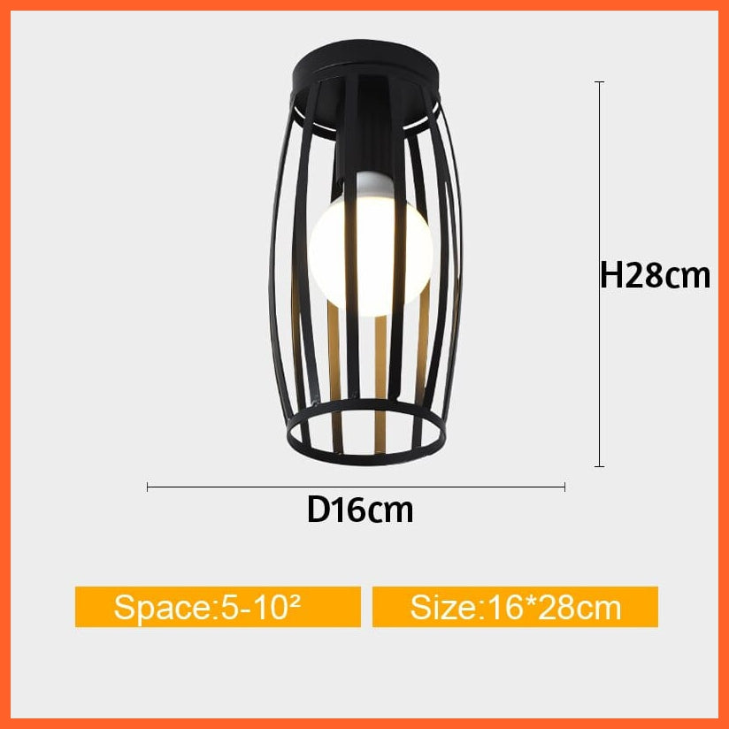 whatagift.com.au I Not Cover Bulb Iron Cage Metal Ceiling Lamp for Home Interior | Home Decor Lights