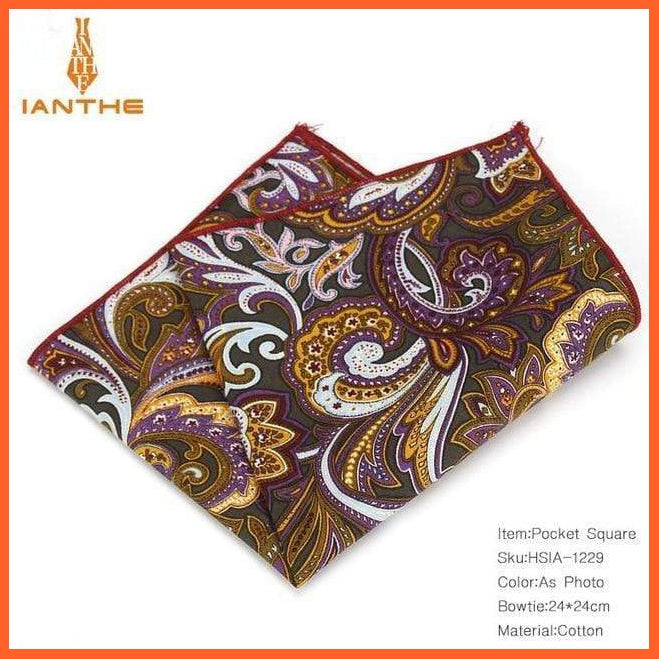 Paisley Cotton Pocket Square Handkerchief | whatagift.com.au.