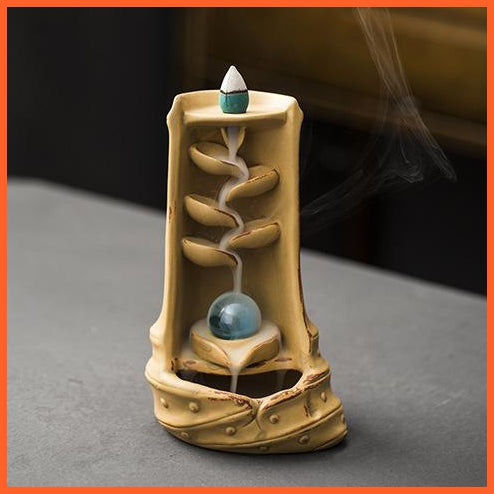 Ceramic Waterfall Incense Holder | Slow Incense Buddha Meditation Incense | whatagift.com.au.