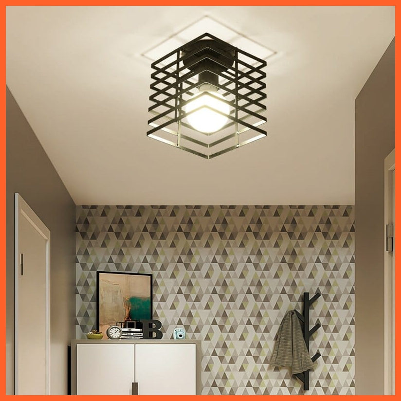 whatagift.com.au Iron Cage Metal Ceiling Lamp for Home Interior | Home Decor Lights