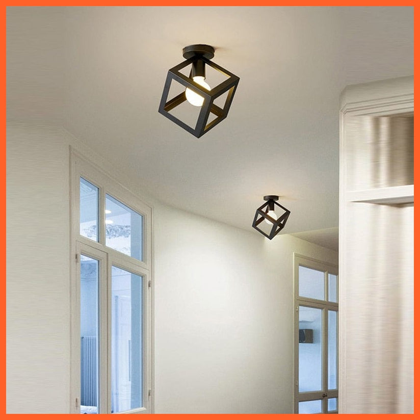 whatagift.com.au Iron Cage Metal Ceiling Lamp for Home Interior | Home Decor Lights