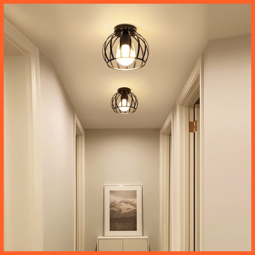 whatagift.com.au Iron Cage Metal Ceiling Lamp for Home Interior | Home Decor Lights