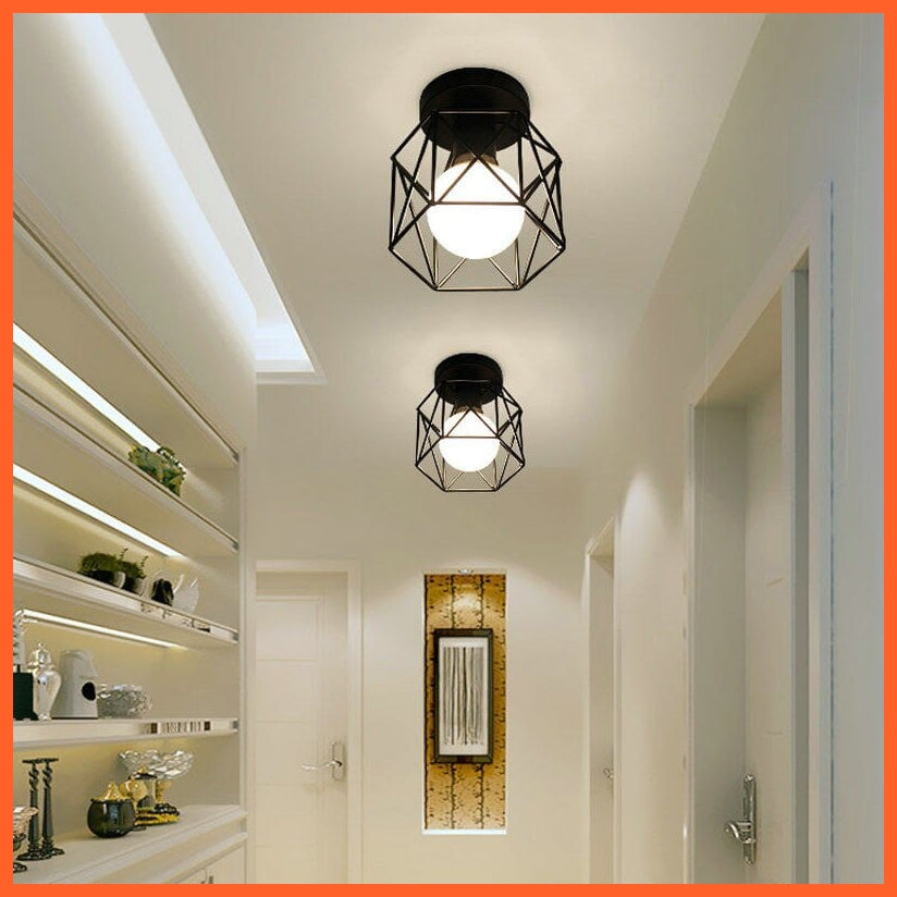 whatagift.com.au Iron Cage Metal Ceiling Lamp for Home Interior | Home Decor Lights