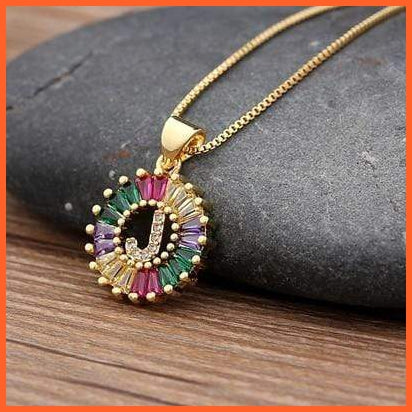 Multi Color Gold Plated Pendant & Necklace | whatagift.com.au.