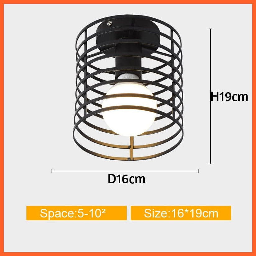 whatagift.com.au J Not Cover Bulb Iron Cage Metal Ceiling Lamp for Home Interior | Home Decor Lights