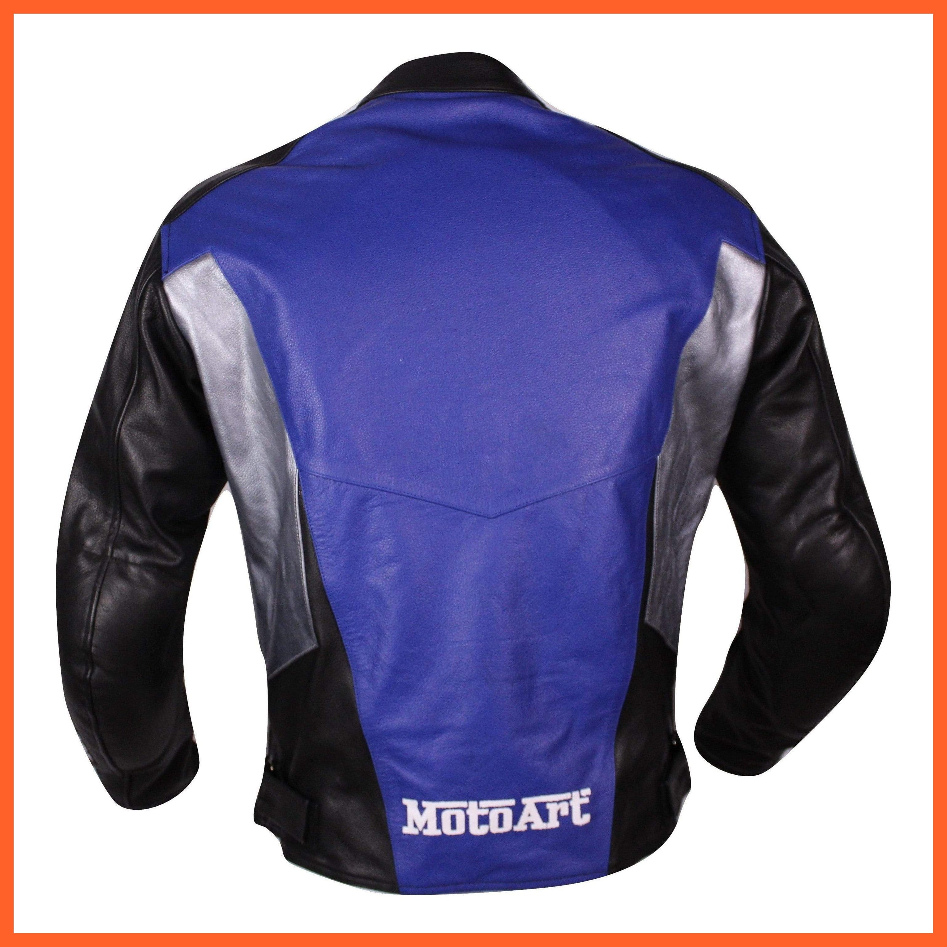 Motoart Racing Pro Series I Blue, Silver & Black Perforated Biker | whatagift.com.au.