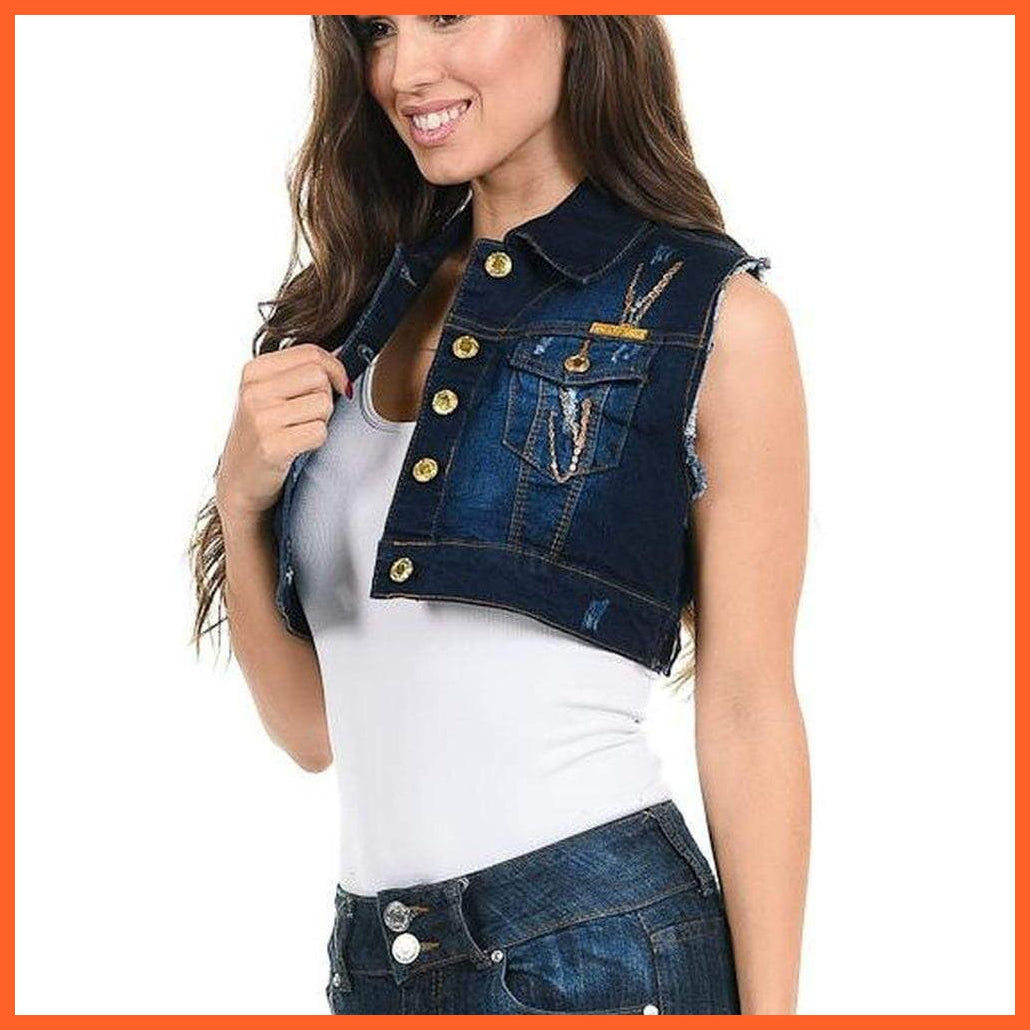 Sweet Look Women'S Denim Vest - Style 514 | whatagift.com.au.