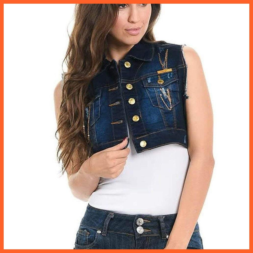 Sweet Look Women'S Denim Vest - Style 514 | whatagift.com.au.