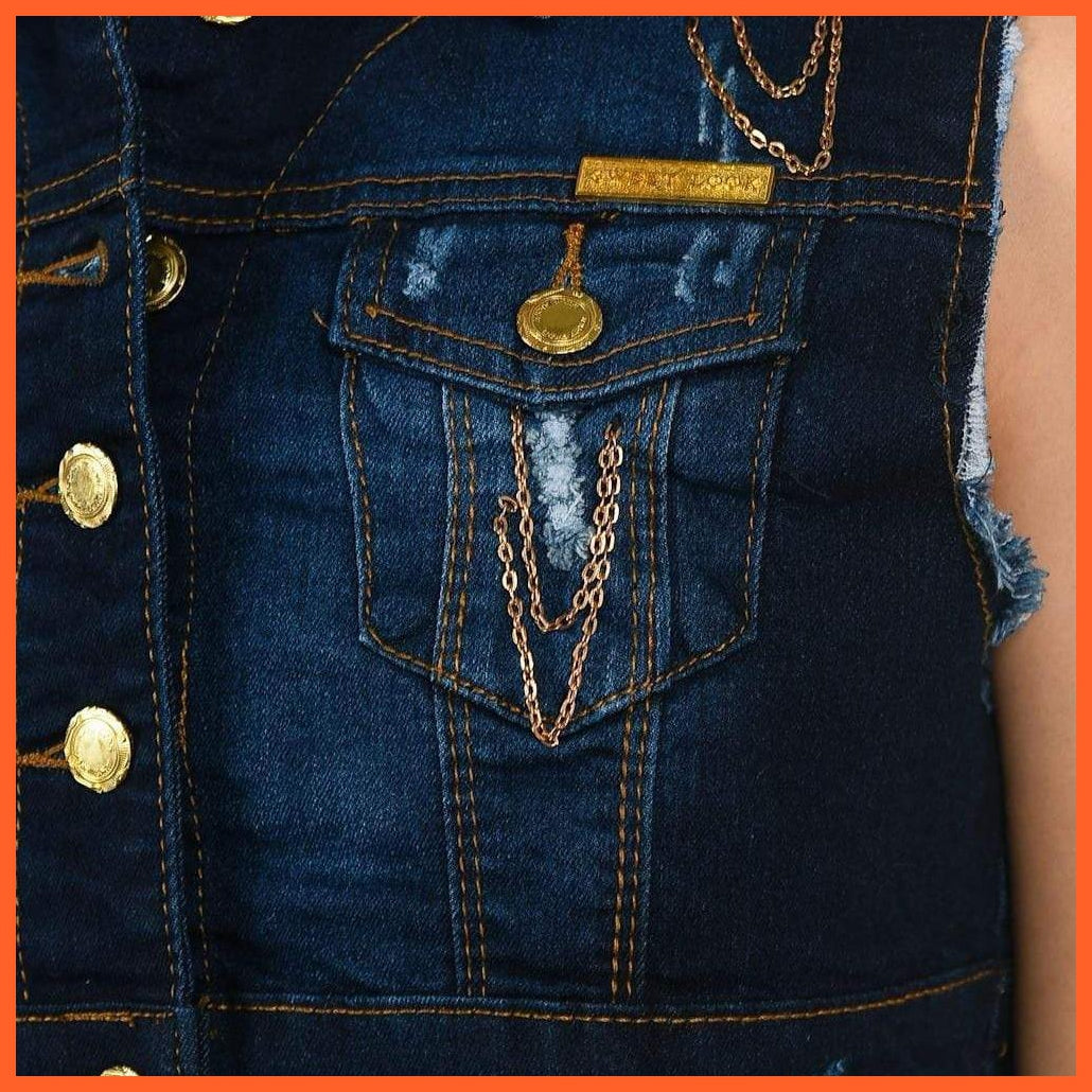 Sweet Look Women'S Denim Vest - Style 514 | whatagift.com.au.