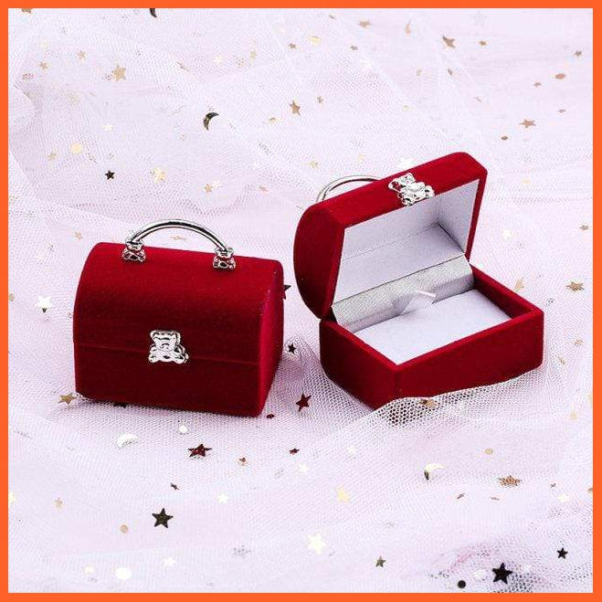 One Piece Velvet Jewellery Box Gift Box | Container Wedding Ring Box Ring Case Earrings Holder For Jewellery Display & Jewellery Package | whatagift.com.au.