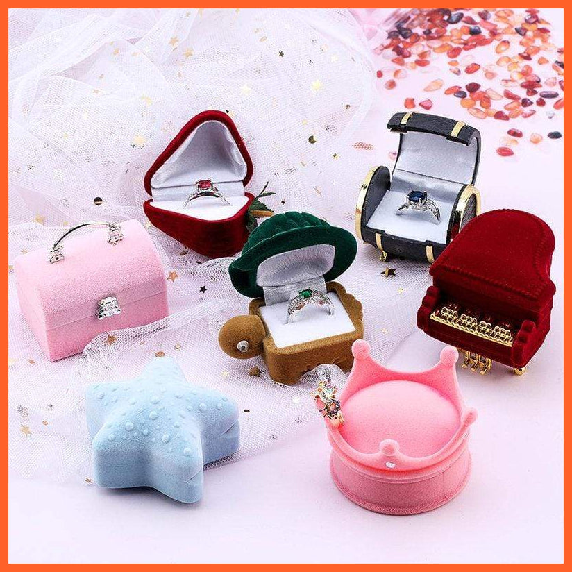 One Piece Velvet Jewellery Box Gift Box | Container Wedding Ring Box Ring Case Earrings Holder For Jewellery Display & Jewellery Package | whatagift.com.au.