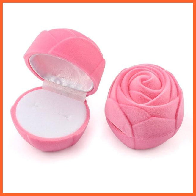 2 Pieces Lovely Velvet Gift Box | Rose Flower Jewelry Box Wedding Ring Box | Necklace Ring Case Earrings Holder For Jewellery Display | whatagift.com.au.
