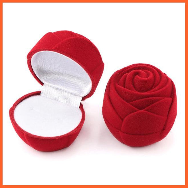 2 Pieces Lovely Velvet Gift Box | Rose Flower Jewelry Box Wedding Ring Box | Necklace Ring Case Earrings Holder For Jewellery Display | whatagift.com.au.
