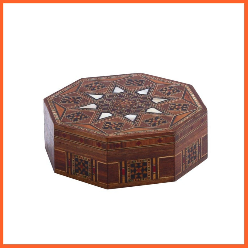 whatagift.com.au Jewelry Accessory Organizer - Handmade Natural Solid Octagon Wooden Box