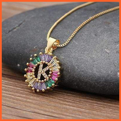 Multi Color Gold Plated Pendant & Necklace | whatagift.com.au.