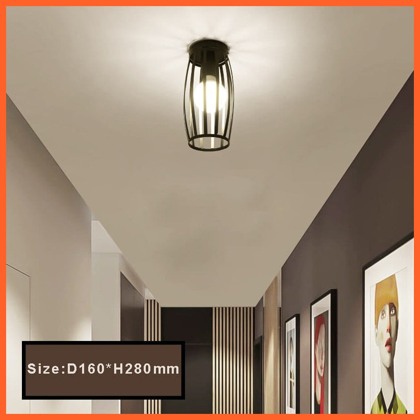 whatagift.com.au K No with Bulb / China Retro Loft E27 LED Ceiling Lamp | Indoor Cage Vintage Ceiling Lighting
