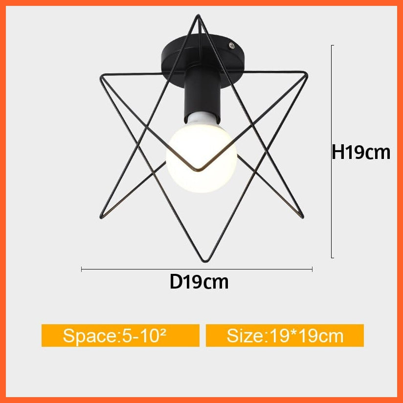 whatagift.com.au K  Not Cover Bulb Iron Cage Metal Ceiling Lamp for Home Interior | Home Decor Lights