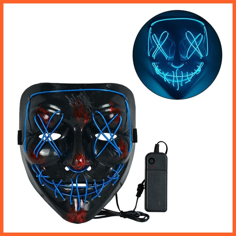 whatagift.com.au k01 Scary Halloween Coldplay Purge Light Up Mask | Halloween Masquerade Party LED Face Masks