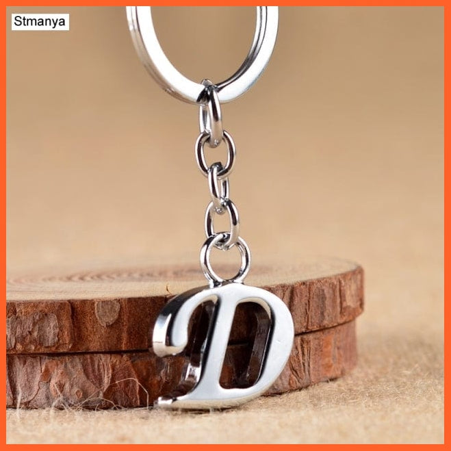 whatagift.com.au Keychains D A-Z Letters key Chain | Silver Color Metal Keychain