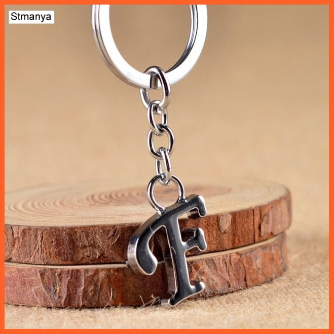 whatagift.com.au Keychains F A-Z Letters key Chain | Silver Color Metal Keychain