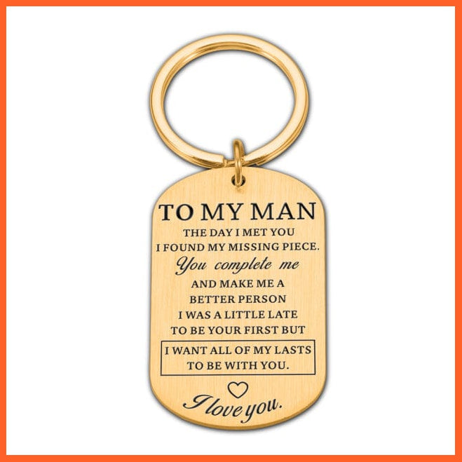 whatagift.com.au Keychains Gold-C Birthday Valentine Day Keychain Gifts for Men