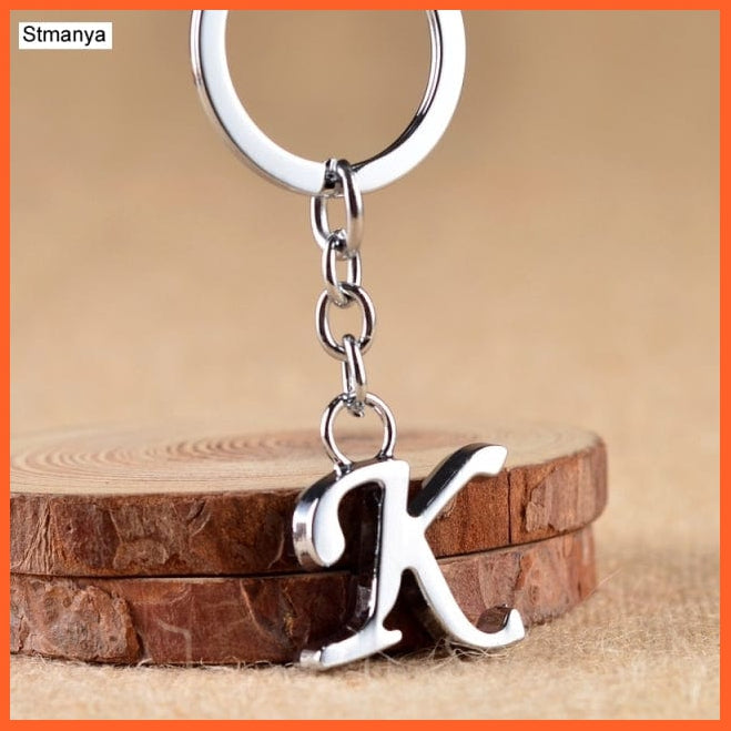 whatagift.com.au Keychains K A-Z Letters key Chain | Silver Color Metal Keychain