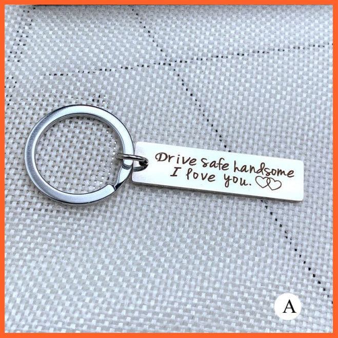 whatagift.com.au Keychains KC07-A Stainless Steel Keychain with Drive Safe | Engraved Letters