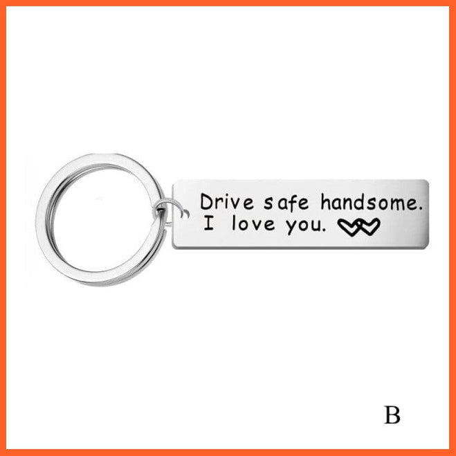 whatagift.com.au Keychains KC07-B Stainless Steel Keychain With Drive Safe | Engraved Letters