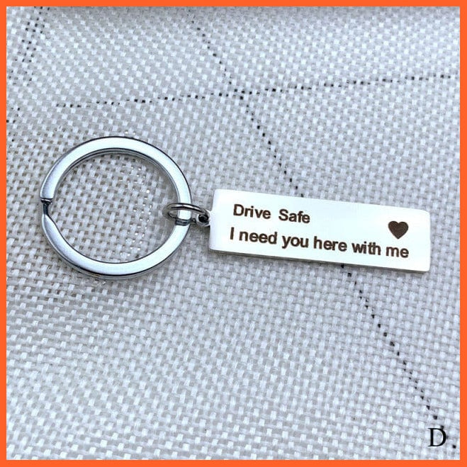 whatagift.com.au Keychains KC07-D Stainless Steel Keychain With Drive Safe | Engraved Letters