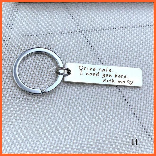 whatagift.com.au Keychains KC07-H Stainless Steel Keychain with Drive Safe | Engraved Letters