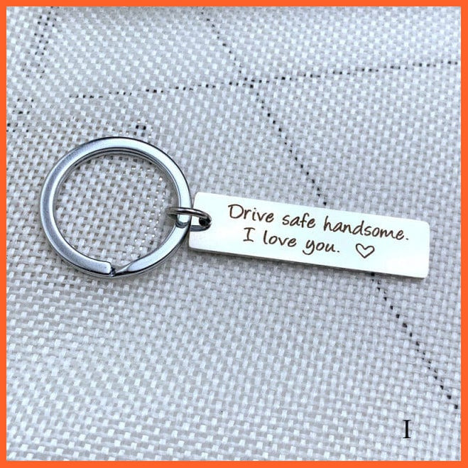 whatagift.com.au Keychains KC07-I Stainless Steel Keychain With Drive Safe | Engraved Letters