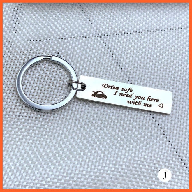 whatagift.com.au Keychains KC07-J Stainless Steel Keychain With Drive Safe | Engraved Letters