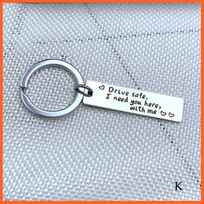 whatagift.com.au Keychains KC07-K Stainless Steel Keychain With Drive Safe | Engraved Letters