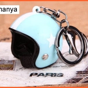 whatagift.com.au Keychains Light Blue Motorcycle Helmets Key chain