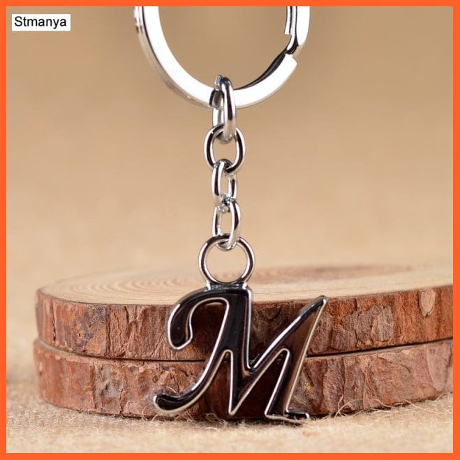 whatagift.com.au Keychains M A-Z Letters key Chain | Silver Color Metal Keychain