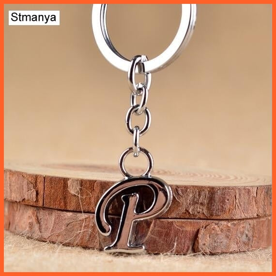 whatagift.com.au Keychains P A-Z Letters key Chain | Silver Color Metal Keychain