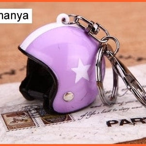 whatagift.com.au Keychains Purple Motorcycle Helmets Key chain