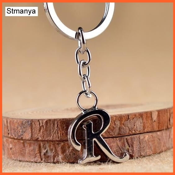 whatagift.com.au Keychains R A-Z Letters key Chain | Silver Color Metal Keychain