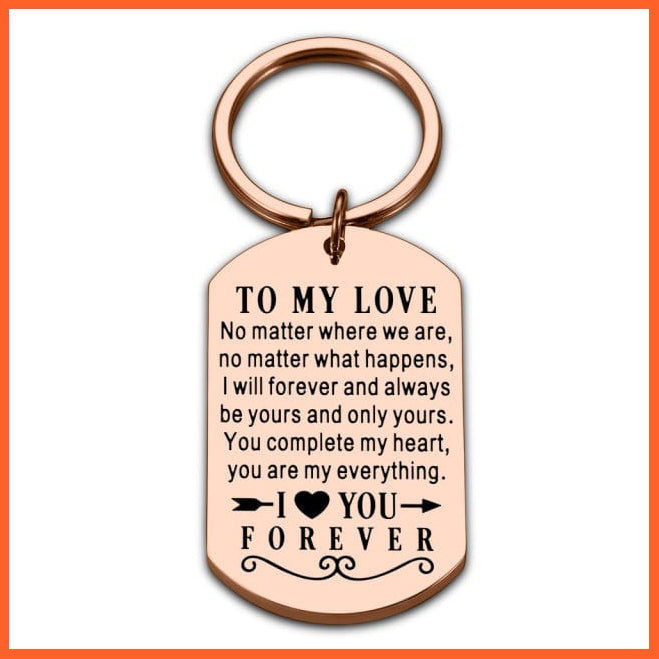 whatagift.com.au Keychains Rose gold-D Birthday Valentine Day Keychain Gifts for Men