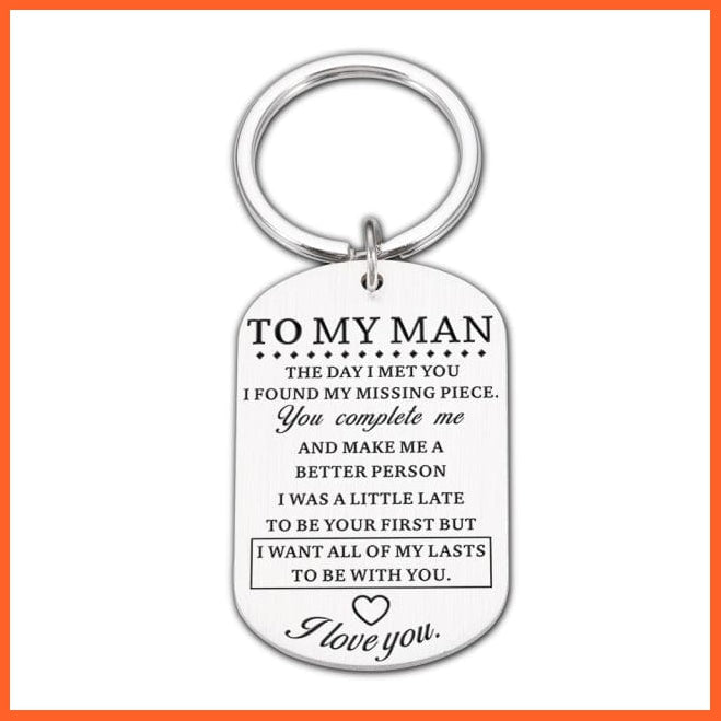 whatagift.com.au Keychains Silver-B Birthday Valentine Day Keychain Gifts for Men