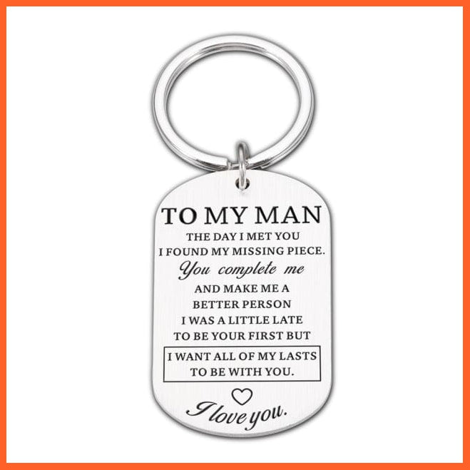 whatagift.com.au Keychains Silver-C Birthday Valentine Day Keychain Gifts for Men