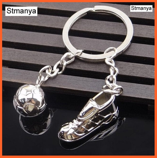 whatagift.com.au Keychains Silver Football Soccer Shoes Metal Keychain